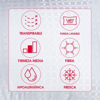 Pikolin Almohada Pikolin Cooper Firmeza Media E Hipoalerg&eacute;nica De Fibra Para Cambiar De Postura 150