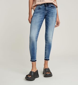 G-Star Lynn Mid Skinny Ripped Edge Ankle Jeans - Lichtblauw - Dames