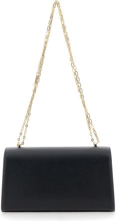 Savette Womens Shoulder Bag Chain Symmetry Black Leather