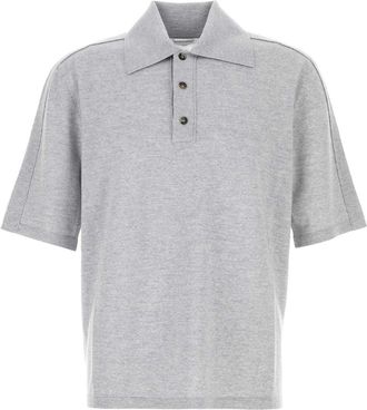 Bottega Veneta Mens Grey Wool Polo Shirt - Size Large