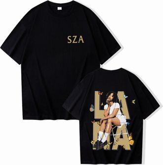 Generic SZA Fan Merch T-Shirt, Sustainable Cotton Tee, Music Festival & Casual Wear (Black,M)