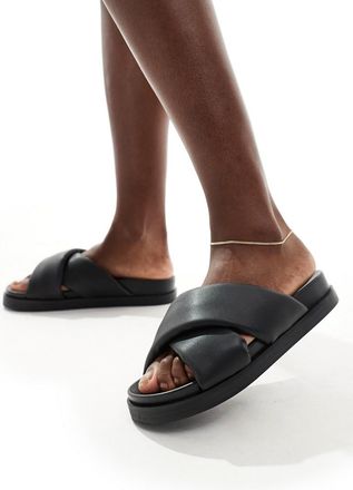 Only Only cross front sandals in black