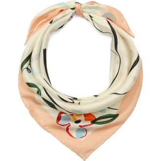Kate Spade New York swans print silk square scarf in Ivory Multi at Nordstrom