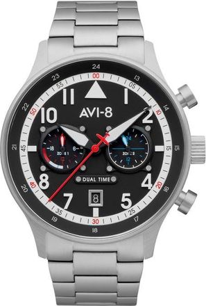 AVI-8 Hawker Hurricane Carey Chronograph Bracelet Watch, 44mm in Black at Nordstrom