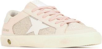 Golden Goose Boys May With Double Quarter And Toe Glitter Palepinkmilkgrey Sneaker