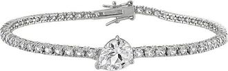 Rina Limor Silver 8.97 Ct. Tw. Created White Sapphire Tennis Bracelet