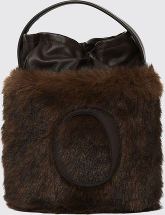 Orciani Mini borsa a secchiello Her-O in pelliccia sintetica con monogramma