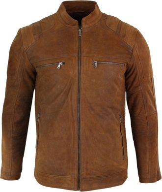 TruClothing Suede Leather Retro Vintage Biker Jacket