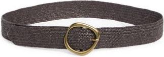 Linea Pelle Molten Buckle Straw Belt in Chocolate/Chocolate at Nordstrom Rack, Size X-Large