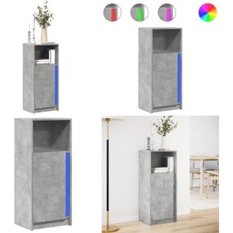 vidaXL Credenza con LED Grigio Cemento 42,5x34x100cm Legno Multistrato - Credenza moderna - Credenza in legno multistrato