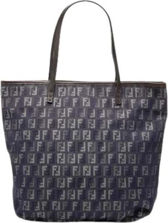 Fendi Pre-owned Denim Tote - Dames - Vintage Shopper - Blauw - ONE Size - Denim - Vintage