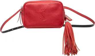 Saint Laurent Red Leather Monogram Lou Belt Bag