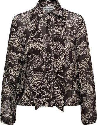 &Co Woman Alisha Paisley Blouse - Dames - Overhemden - Bruin - XS - Overhemden
