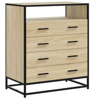Berkfield Home Drawer Cabinet Sonoma Oak 70x41x83.5 cm Engineered Wood in Light Tan