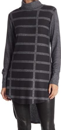 Go Couture Lion Turtleneck Tunic in Charcoal Print 3 at Nordstrom Rack, Size X-Large