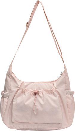 Generic Cymwer Stylish Nylon Crossbody Bag Pleated Tote Handbag Drawstring Shoulder Bag (Pink)