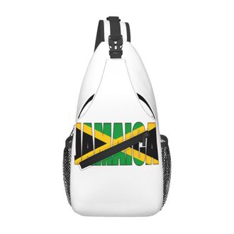 Generic Jamaican Flag Crossbody Bag Lightweight Cross Body Bag Trendy Chest Backpack For Casual Women Camping