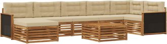 vidaXL Conjunto De Sof&aacute;s De Exterior 8 Uds. Natural Y Beige Vidaxl