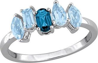 Rina Limor Silver 1.05 Ct. Tw. Citrine Five-Stone Ring