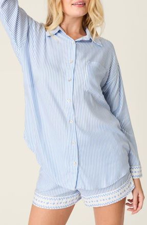 PJ Salvage Frutta Fresca Button-Up Pajama Top in Cornflower at Nordstrom, Size X-Large