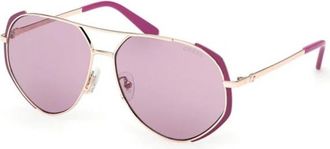Guess Metalen Piloten Zonnebril - Dames - Zonnebrillen - Paars - 59 MM - Accessoires