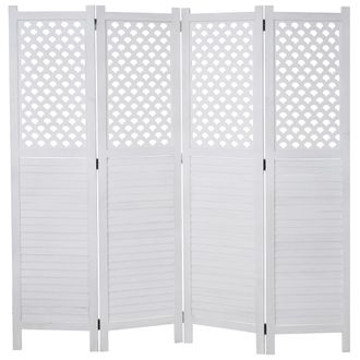 Hhg Hhg - Nunca Usado] Biombo 914, Separador De Ambientes, Biombo Privacidad, Adornos 170x161cm, Blanco