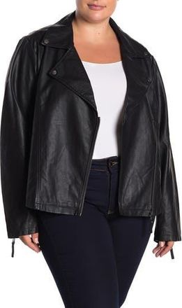 Max Studio Faux Leather Moto Jacket in Black at Nordstrom Rack, Size 1X