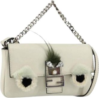 Fendi Pre-owned Mini Bags, female, White, Size: ONE SIZE Pre-owned Leather Mini Bag