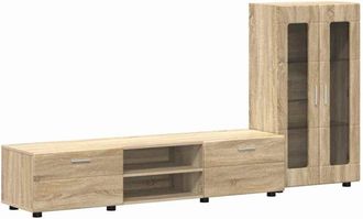 vidaXL TV Cabinet Set with Drawer FLORIN Sonoma Oak Engineered Wood vidaXL