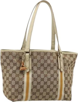 Gucci Pre-owned Vintage Tote Bag - Dames - Vintage Shopper - Beige - ONE Size - Leer - Vintage