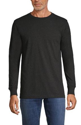 Lands End Super-T Long Sleeve T-Shirt in Dark Charcoal Heather at Nordstrom, Size Xx-Large