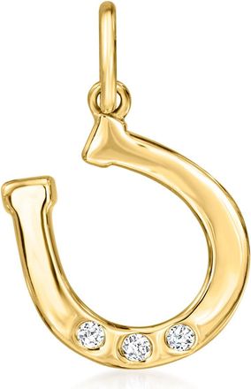 RS Pure by Ross-Simons Diamond Horseshoe Charm in 14kt Yellow Gold