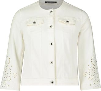 Betty Barclay Jassen, Dames, Wit, XL, Denim, Stijlvolle spijkerjasje met 3/4 mouw