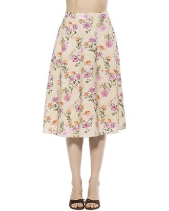 Alexia Admor Mabel Flared Linen-Blend Skirt