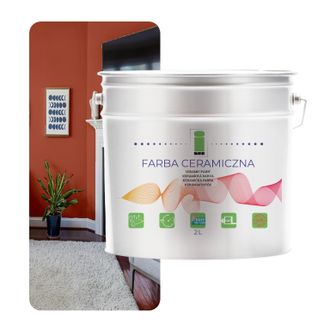 OEM Pintura Cer&aacute;mica Lavable Para Paredes, Color Rojo Ladrillo, 2 Litros, Resistente A Las Manchas