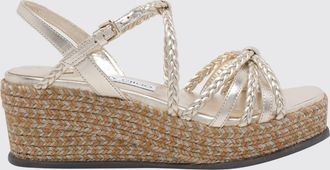 Jimmy Choo London Sandali con zeppa Nyra in pelle intrecciata laminata