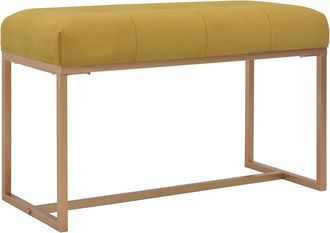 vidaXL Banco 80 Cm Terciopelo Mostaza Vidaxl