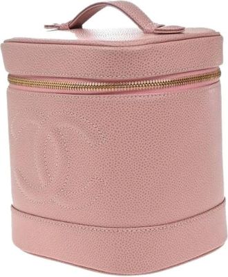 Chanel Pre-owned Handbags, female, Pink, Size: ONE SIZE Pre-owned Vintage timeless cosmetic case