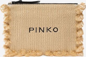 Pinko Pinko Bast-Clutch mit Logo