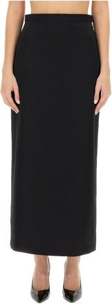 Lanvin Fluid Lange Rok - Dames - Midirokken - Zwart - S - Polyester - Rokken