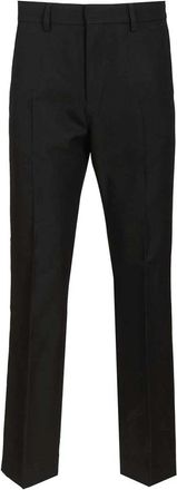 Ami Straight Fit Wool Canvas Broeken - Dames - Straight fit broeken - Zwart - L - Katoen - Broeken
