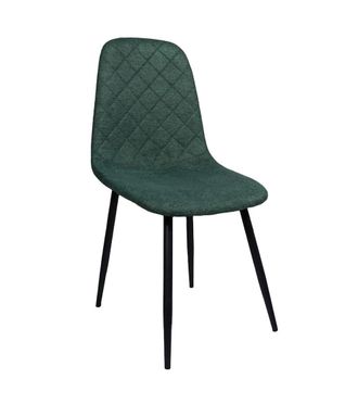 Home Heavenly Pack 4 sillas tapizadas en tela verde oscuro patas color negro