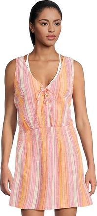 BECCA by Rebecca Virtue Bella Plunge Dress Cover-Up Womens Swimwear : LG, Cotton/Polyester