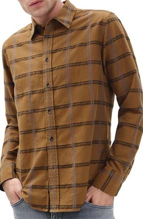 Rag & Bone Tomlin Plaid Brushed Oxford Button-Up Shirt in Rust at Nordstrom, Size Xx-Large