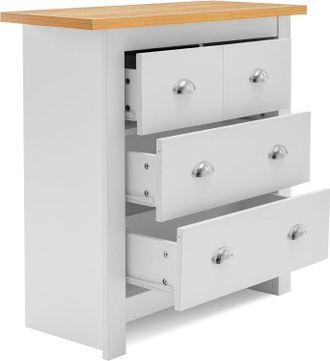 Kosy Koala 4-Drawer Chest for Bedroom Light Wood Top White Dresser Storage Cabinet