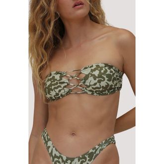 Stone Fox Swim Leilani Strapless Bikini Top in Baja Bloom at Nordstrom, Size X-Large