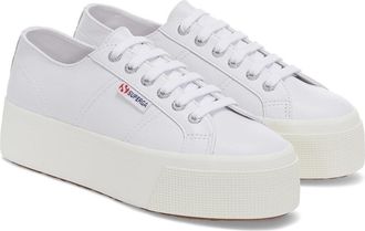 Superga Womens/Ladies 2790 Nappa Leather Trainers (7.5 UK) (Optical White Silver/Avorio)