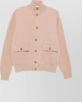 Lardini knit jacket with ribbed sleeves and pockets