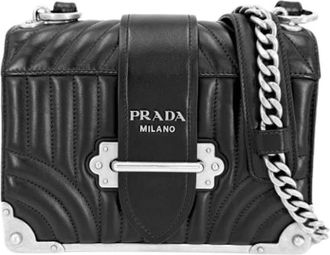 Prada Pre-owned Leather prada-bags - Dames - Vintage Schoudertas - Zwart - ONE Size - Vintage