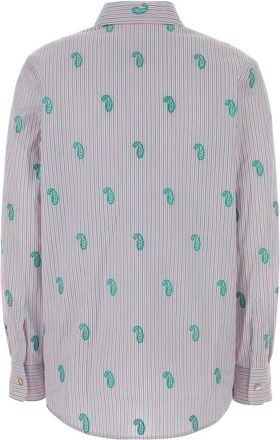 Etro Womens Embroidered Poplin Shirt Multicolor Cotton